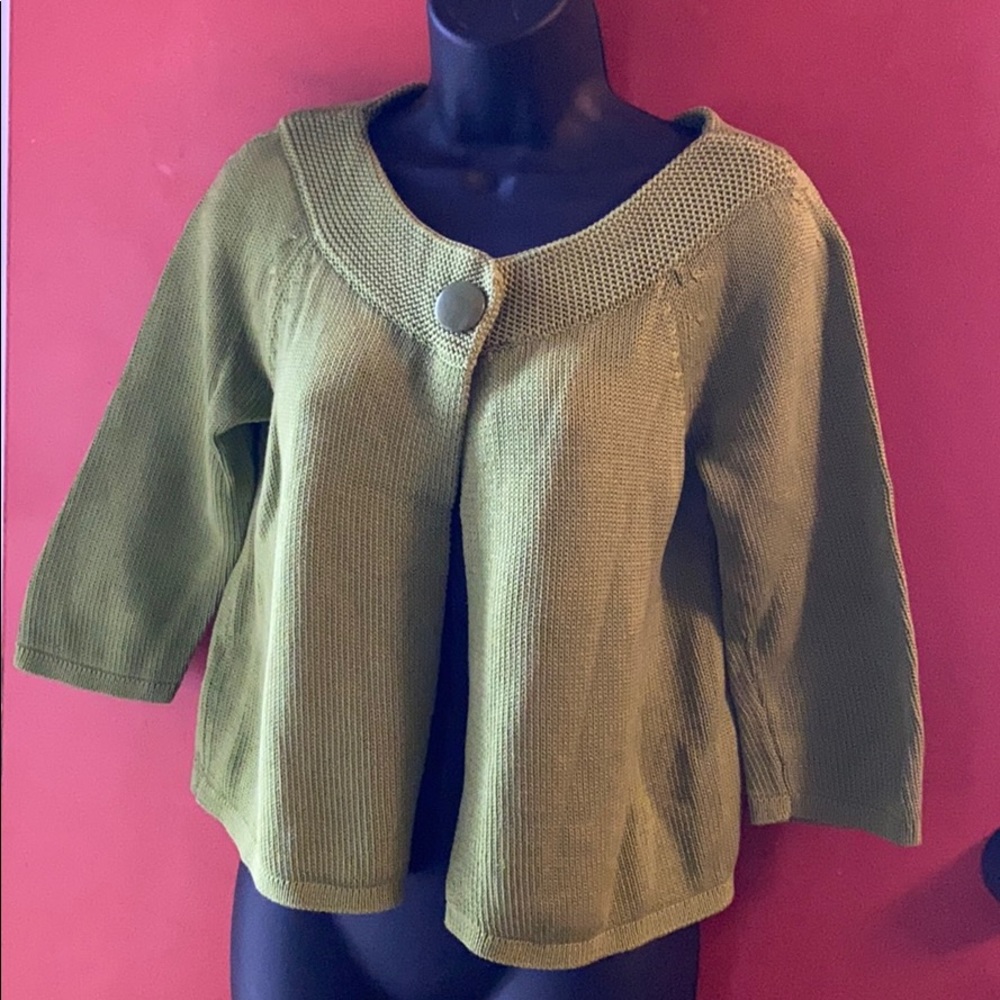 Ann Taylor Lime Green Cardigan Sweater